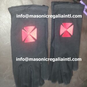 Knight Templar Black Cotton Gloves