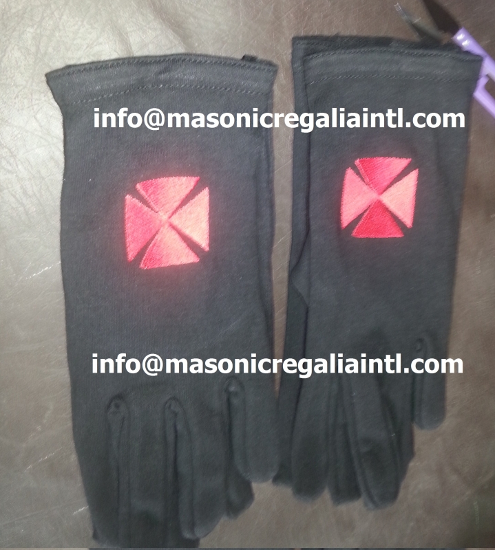 Knight Templar Black Cotton Gloves