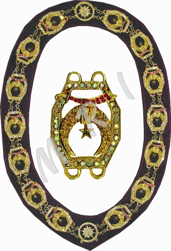 Shriner Rhinstones Chain Collar