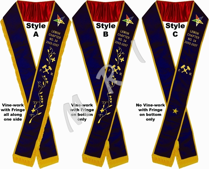 Past Matron Purple Velvet Sashes