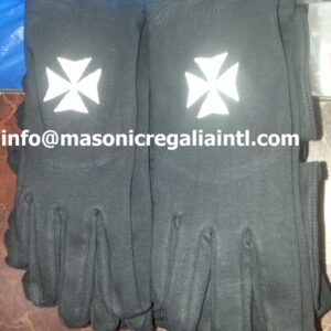 Knight Templar Black Cotton Gloves