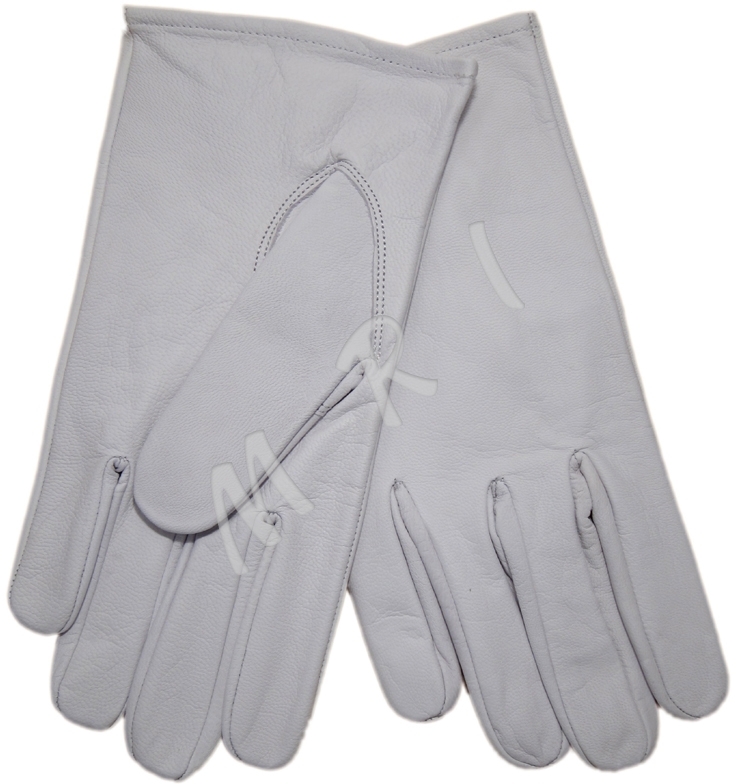 Plain White Leather Gloves